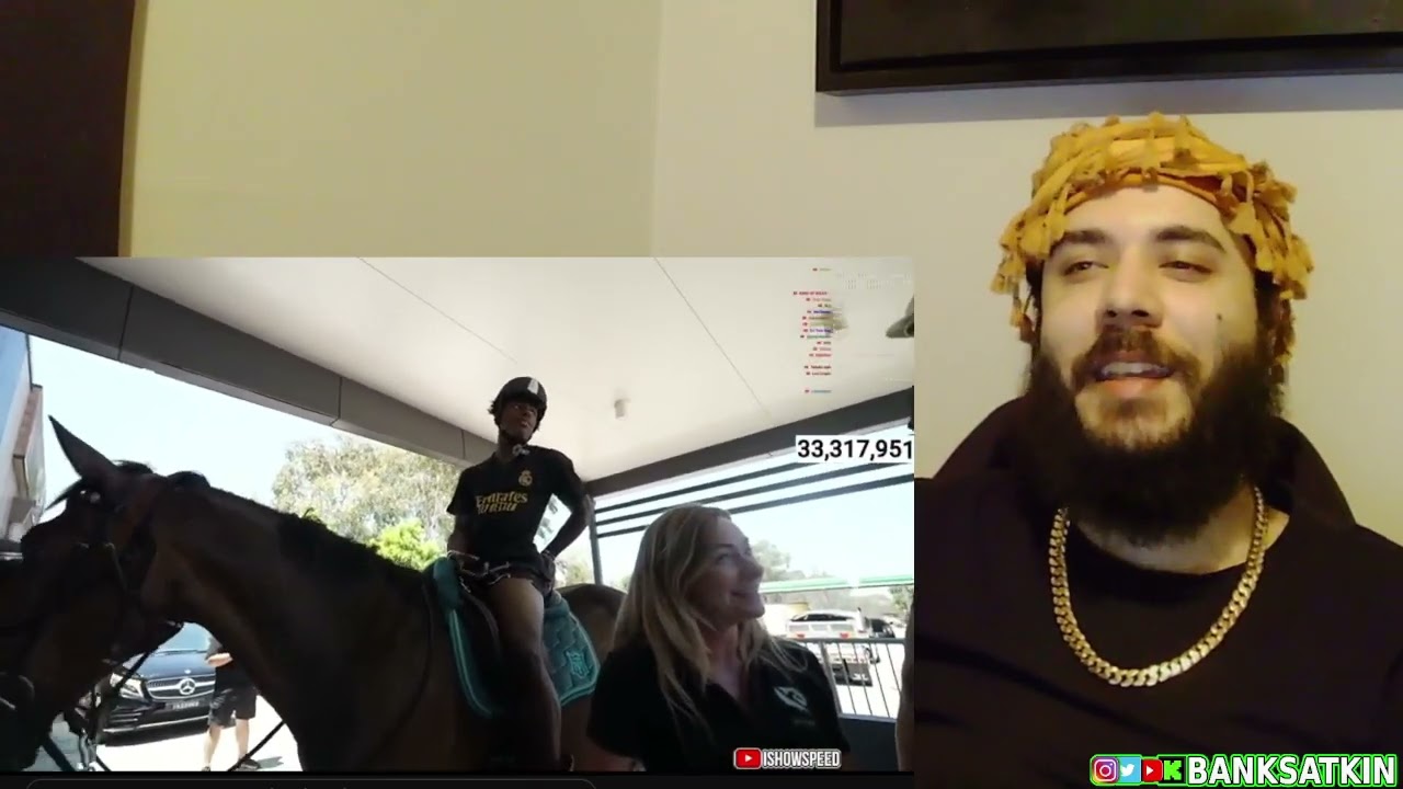 Banks Reacts To IShowSpeed Ordering Food On A Horse In Sydney Australia
