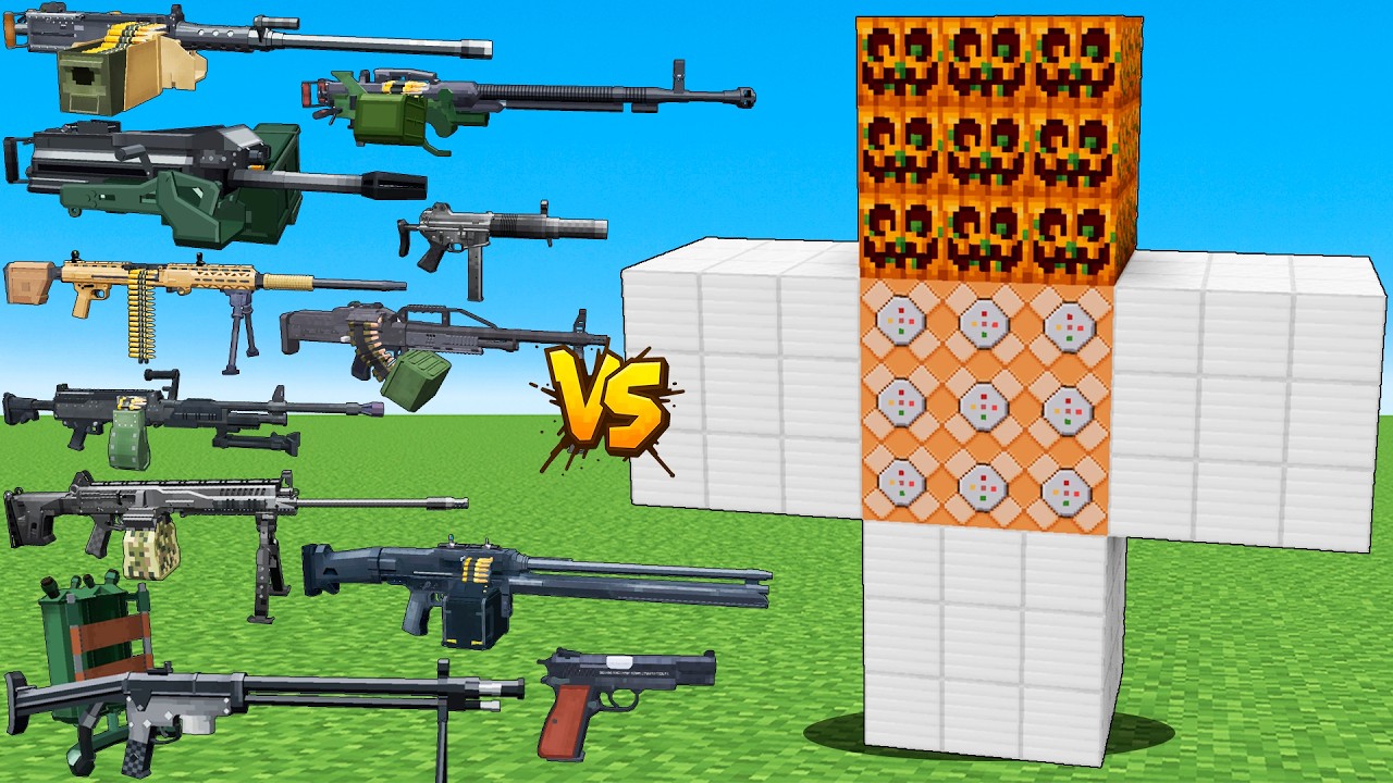 What TaCZ RABasya Gun Is The Strongest Against Mutant Iron Golem Boss in Minecraft ?