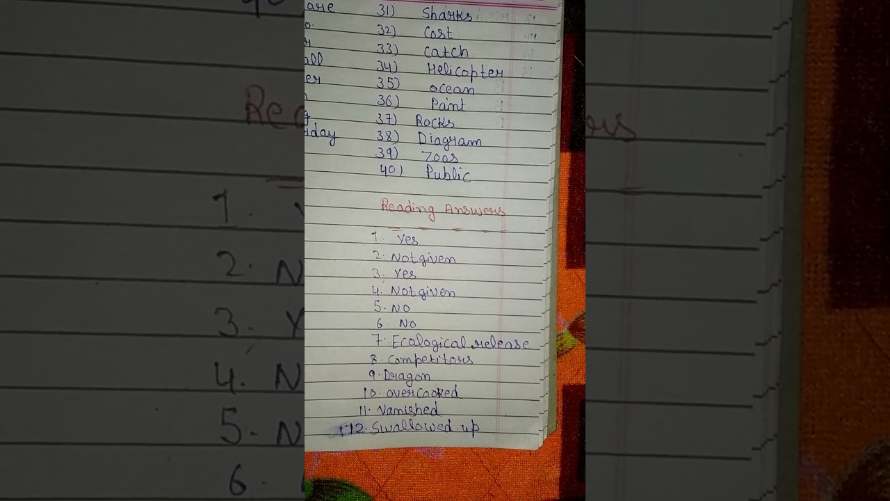 8th december IELTS exam review listening+reading answers evening slot