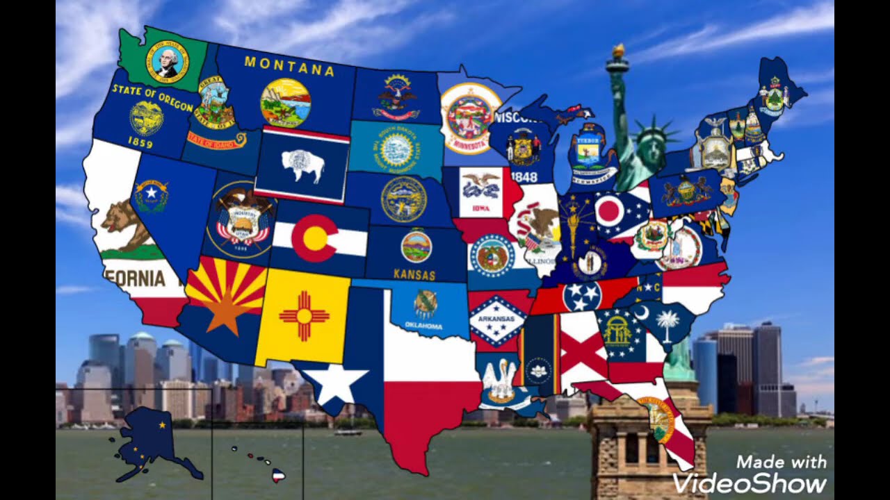 (Outdated) The 50 States of the USA Flag Map Speedart (Part 2/2)