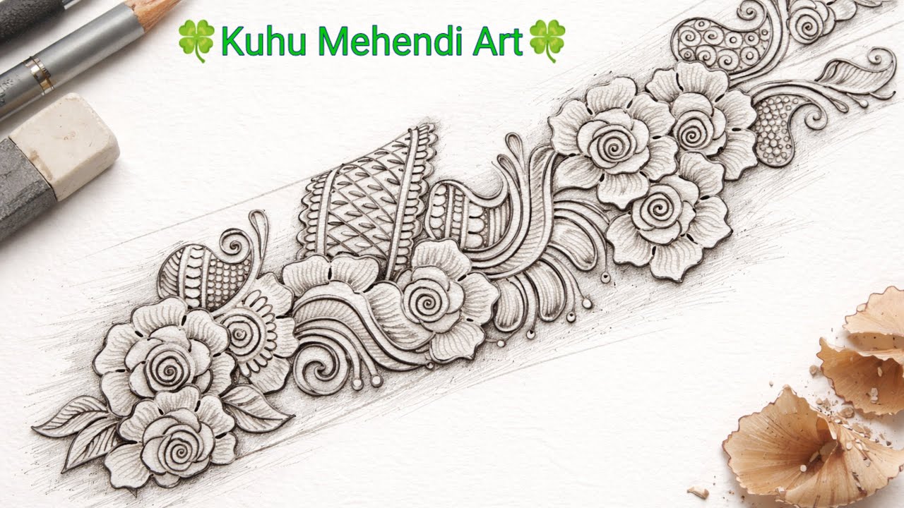 FULL HAND MEHENDI DESIGN ❣️ BEAUTIFUL PENCIL MEHENDI DESIGN ❣️ KUHU MEHENDI ❣️