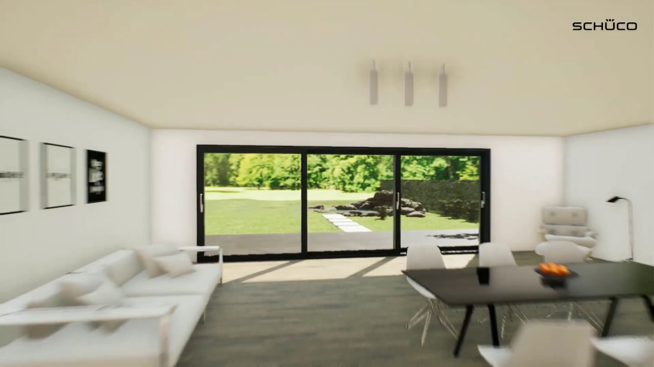 Schuco 3 Panel Aluminium Sliding Door