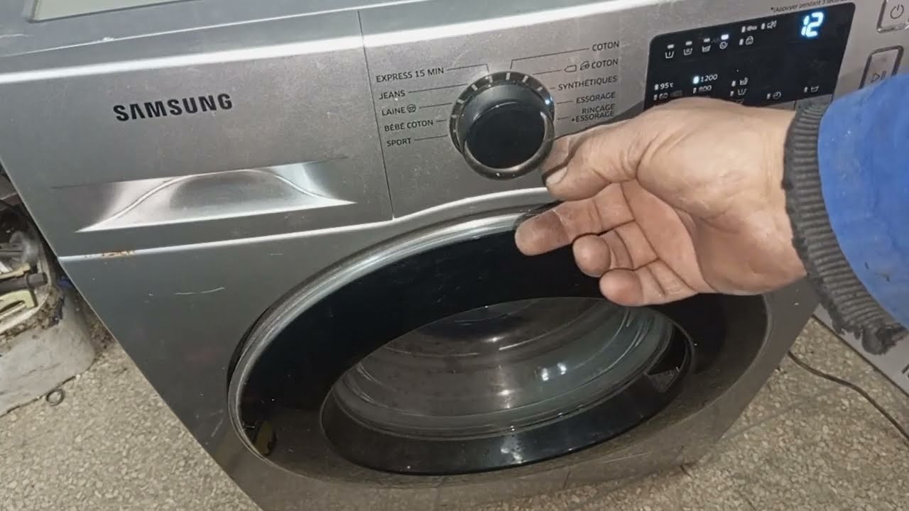 كيف إصلاح الغساله الاتوماتيكية المعطلة ميتا Samsung 7k شاهد كيف إصلاح #funny