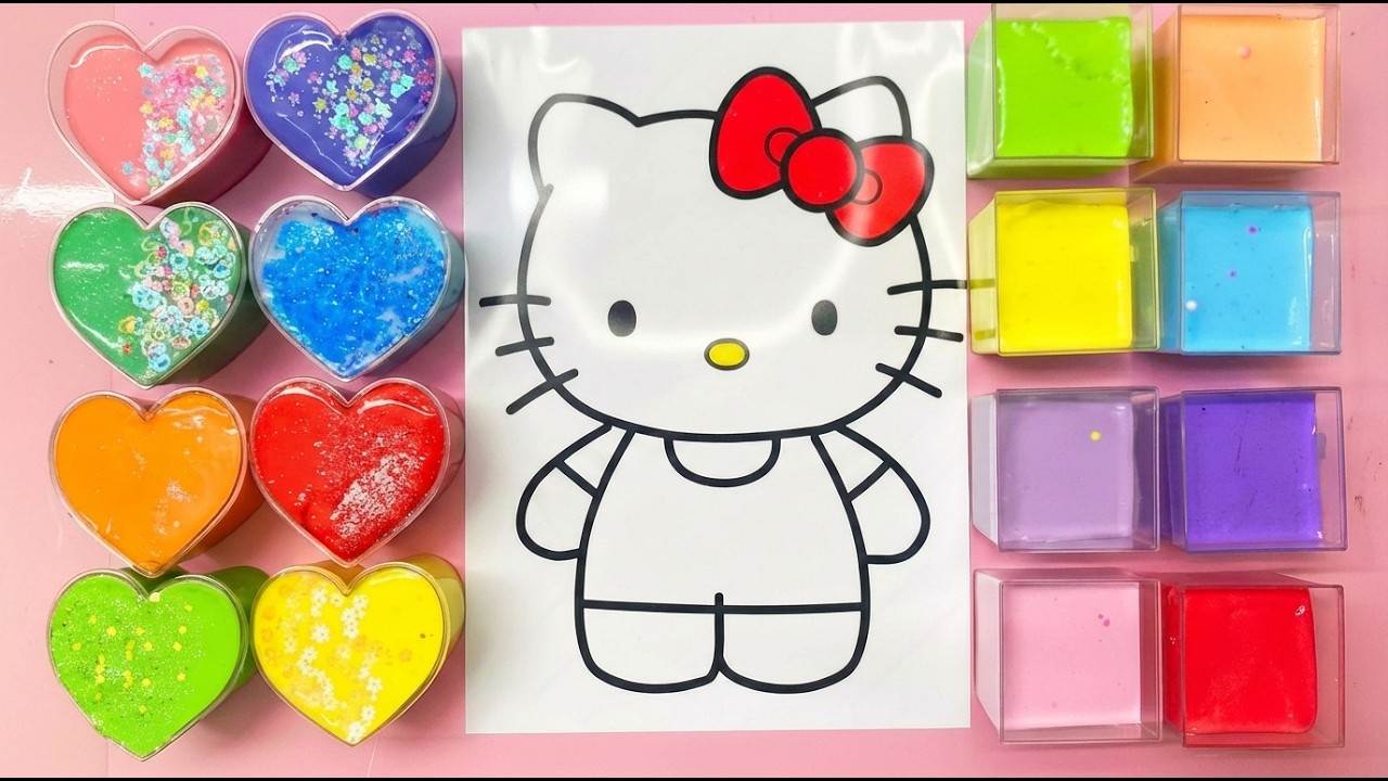 Biến Slime Thành Hello Kitty 🎀 | Quá Trình Tô Màu Đã Mắt