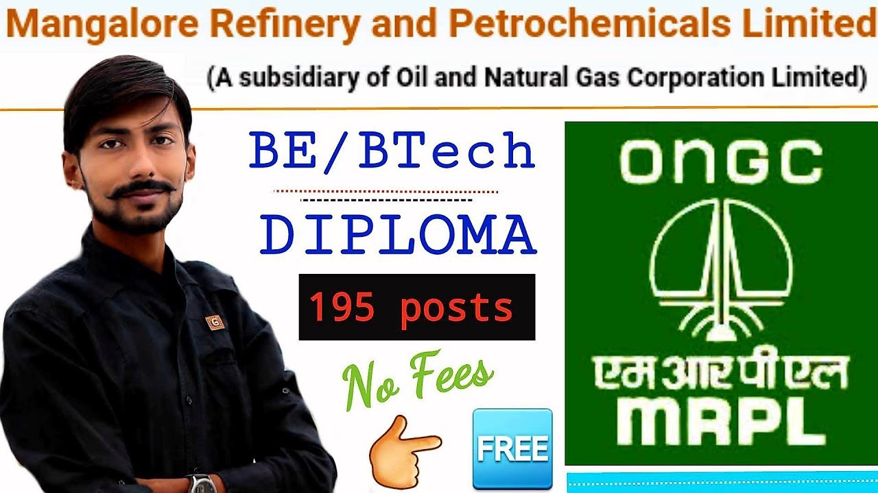 MRPL - ONGC recruitment 2019 | 195 posts | BE/BTech/DIPLOMA | NO fee (free) | APPRENTICE