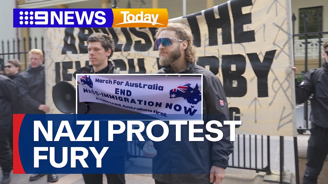 Outrage after Neo-Nazi rally was approved by police | 9 News Australia