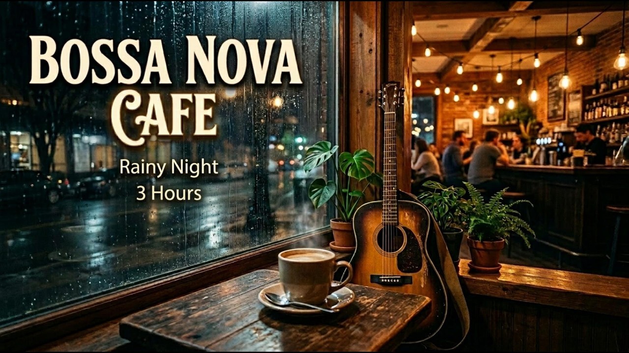 Rainy Bossa Nova Cafe ☕ Relaxing Jazz Music with Rain Sounds (3 Hours) Vol 1
