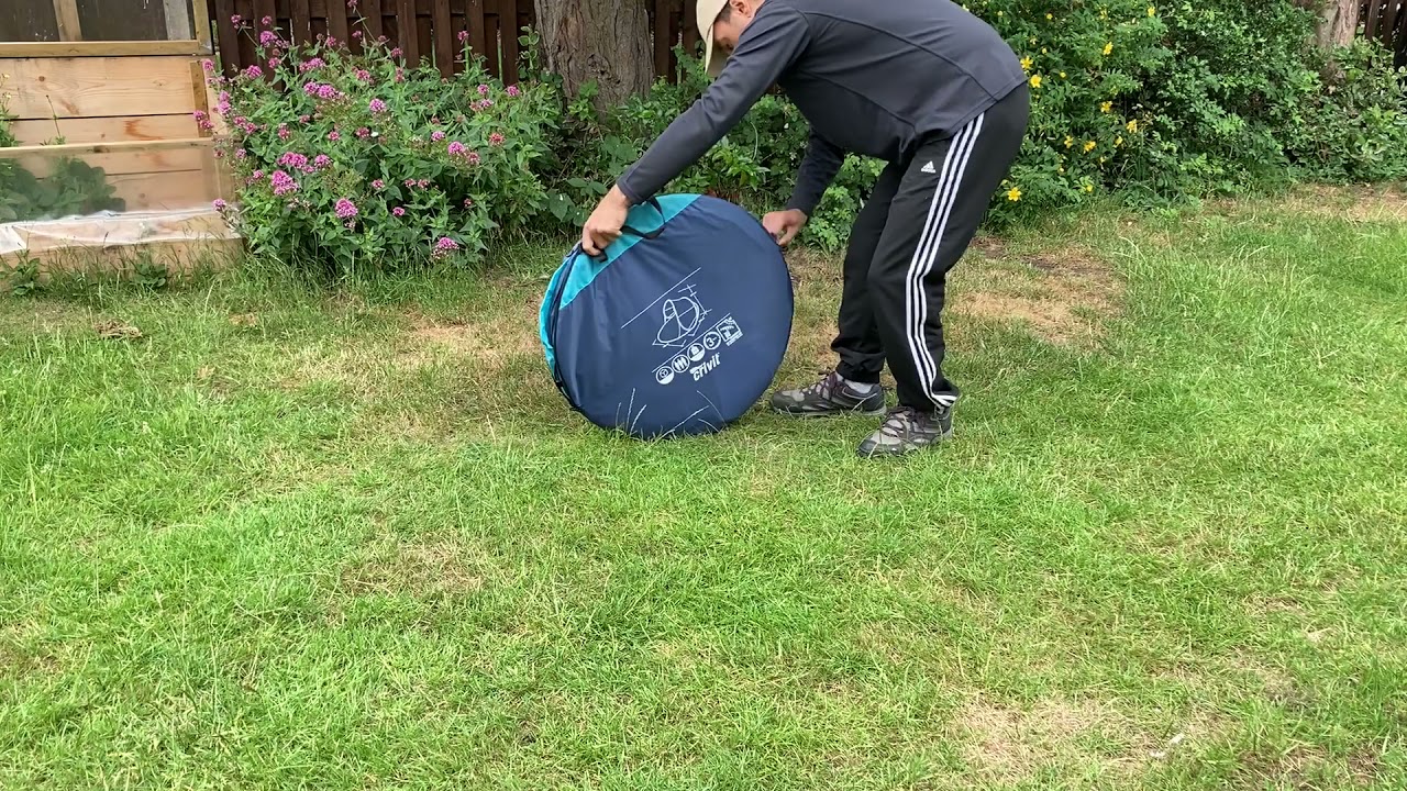 How to fold Lidl pop up beach shelter (pls like & subscribe)