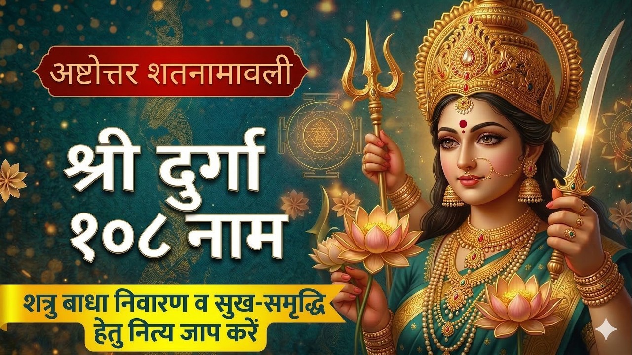 शत्रुबाधा निवारण , शक्ति के लिए | Durga 108 Naam Jaap | दुर्गा माता के 108 नाम