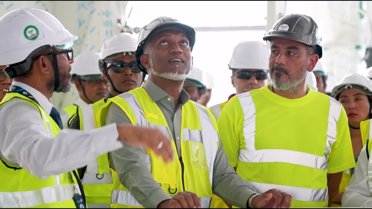 President visits Velana International Airport's new terminal site