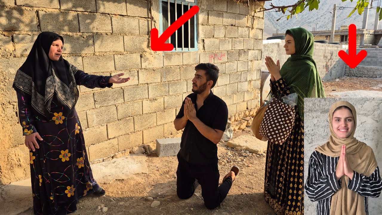 When Abbas knelt in front of his mother to save Mina and the child...