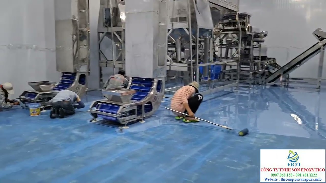 Thi Công Sơn Epoxy Tự San Phẳng Dày 1mm Cho Nhà Máy Sản Xuất Hạt Điều Tại Bình Phước