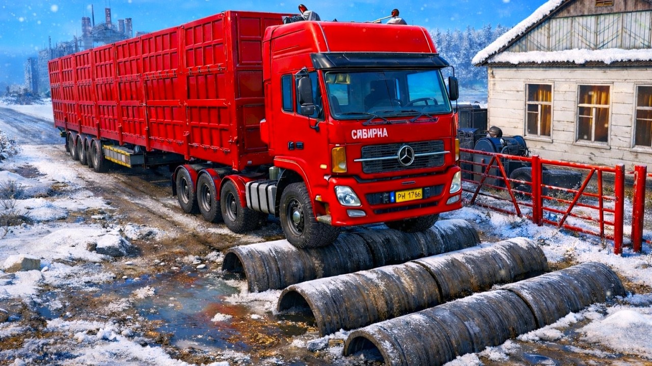 SnowRunner - Mod Truck Vs Extreme Broken Road With Gaint Speed Bumps | Driver Skills Gameplay #41