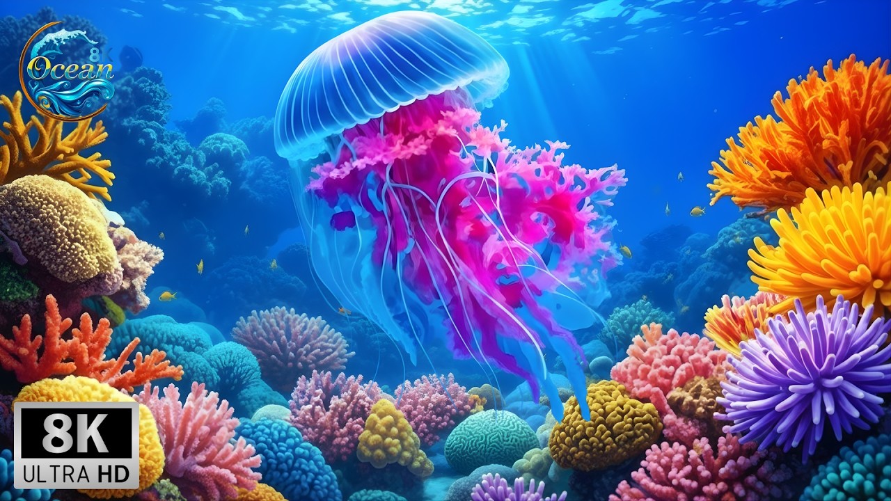 Relaxing 8K Underwater World 🌊 Peaceful Aquarium Fish & Coral Reef Ambience