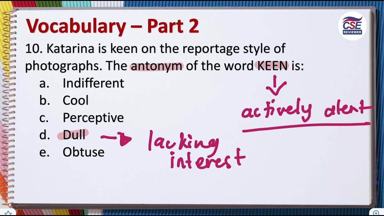 Vocabulary | Part 2 | Civil Service Exam