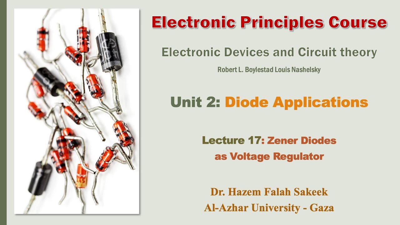 Electronics u2l17 Zener Diodes as Voltage Regulator مسائل على دايود زينر كمنظم جهد