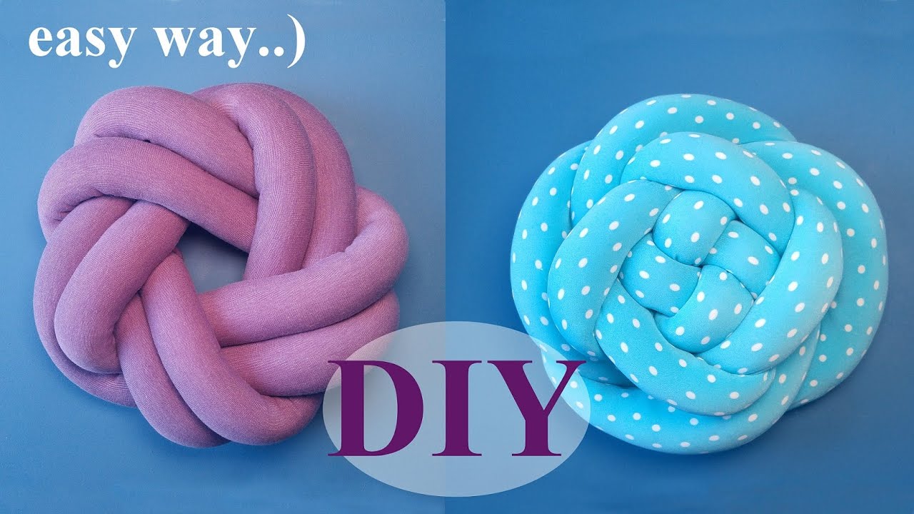 Knot pillows DIY. no sew tube and 2 styles to tie.