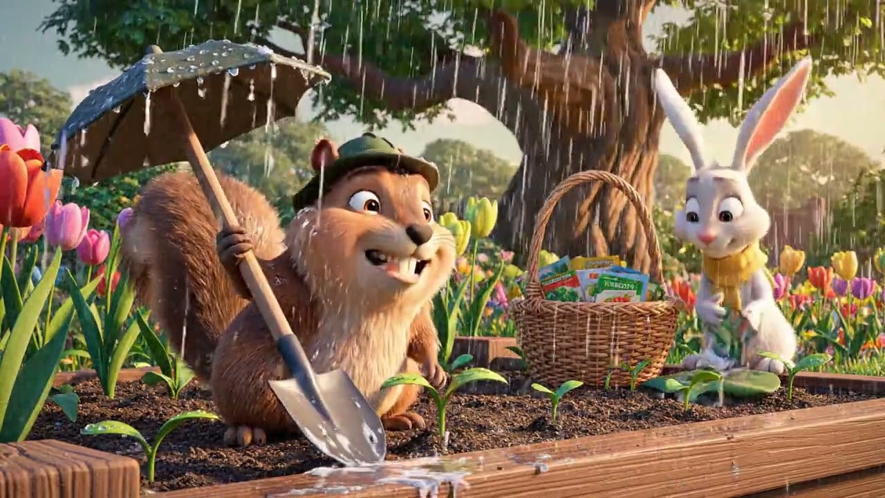 The Spring Garden of the Brown Squirre|squirrel