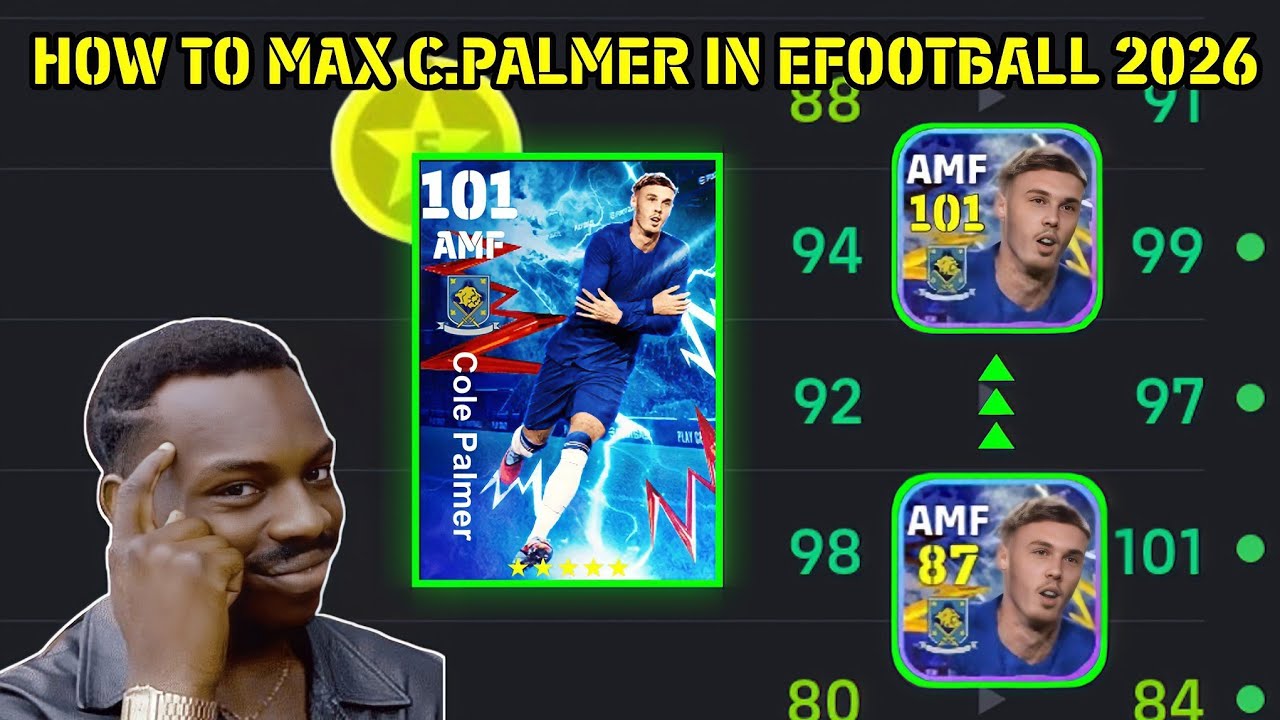How to max C.palmer in efootball 2026 | Cole palmer level max in efootball 26 🔥