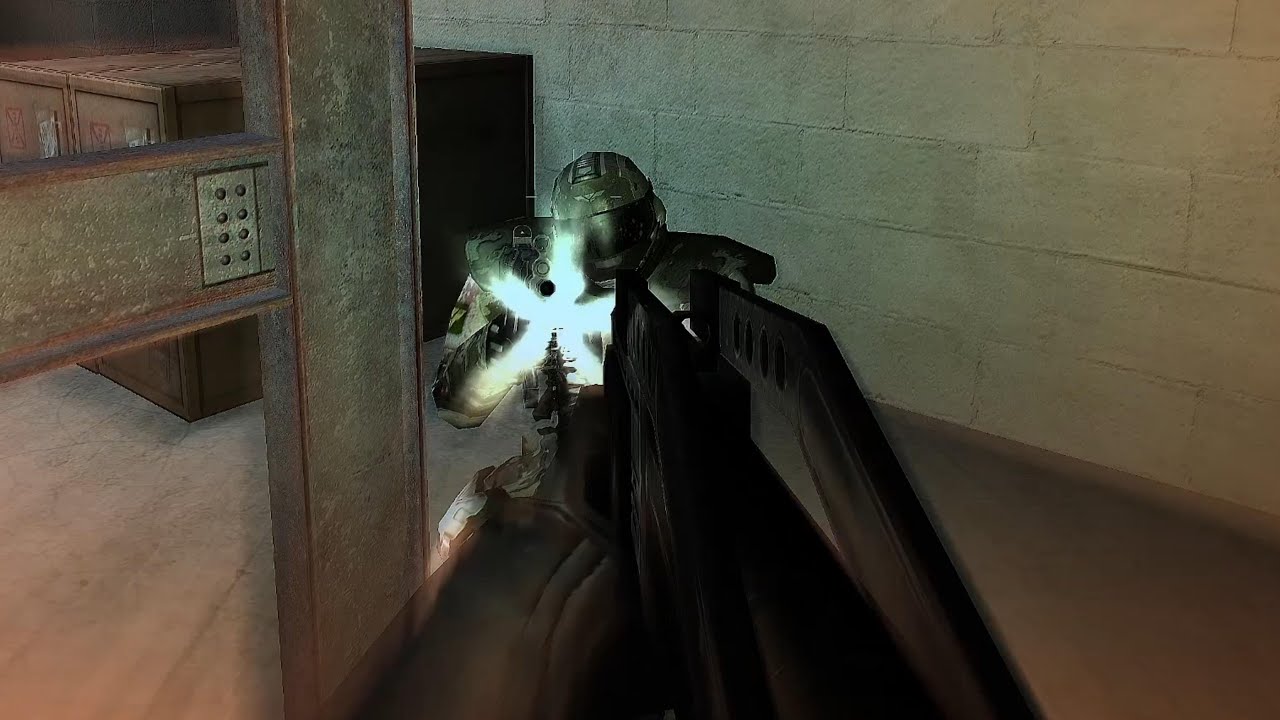 A gamer's first time using the F.E.A.R. Shotgun