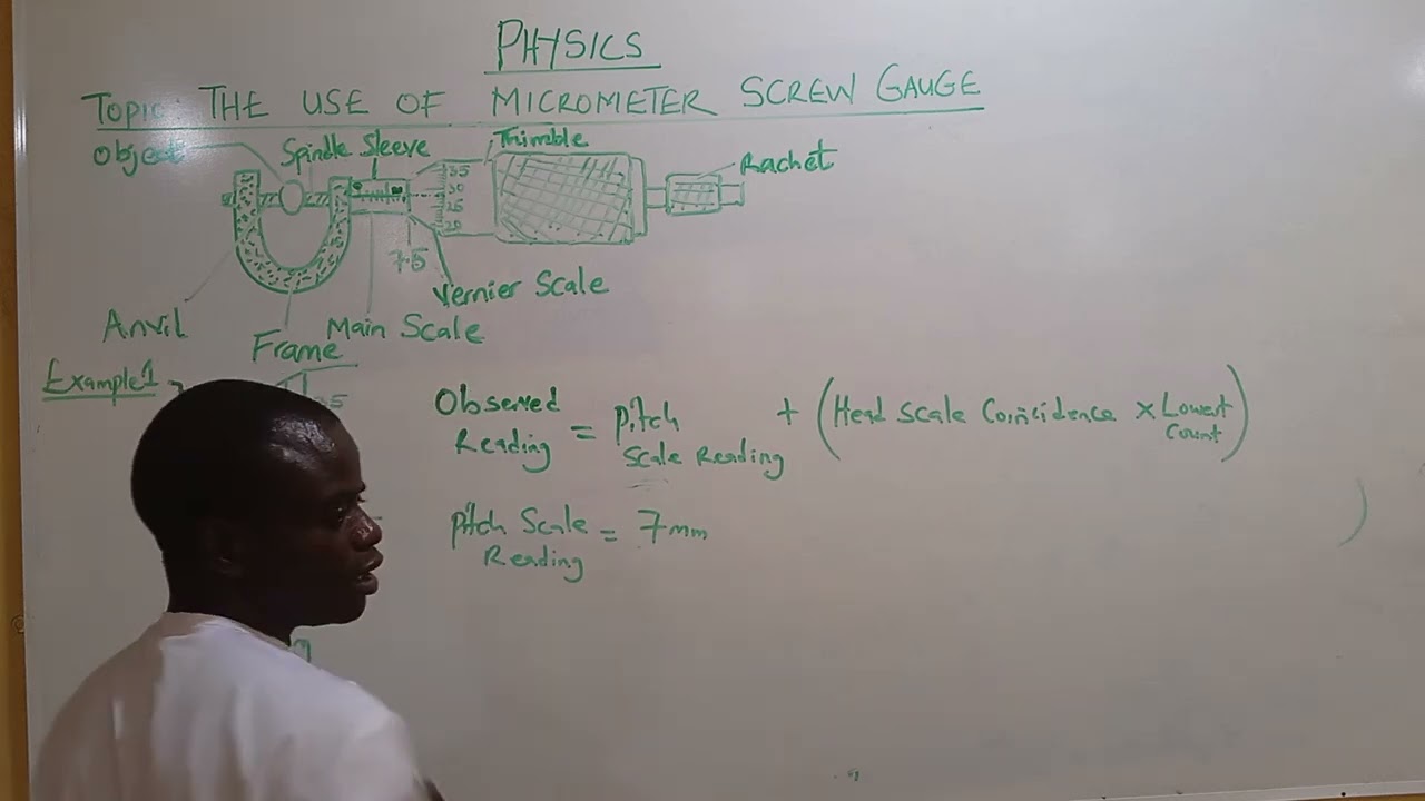 Example one (1)  of a solved problem on Micrometer Screw Gauge (SS1)