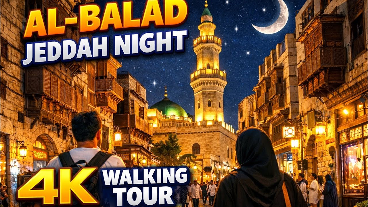 Al-Balad Jeddah Night Walk 🇸🇦 | 4K Walking Tour | Historic Old Town❤️ PART 2 