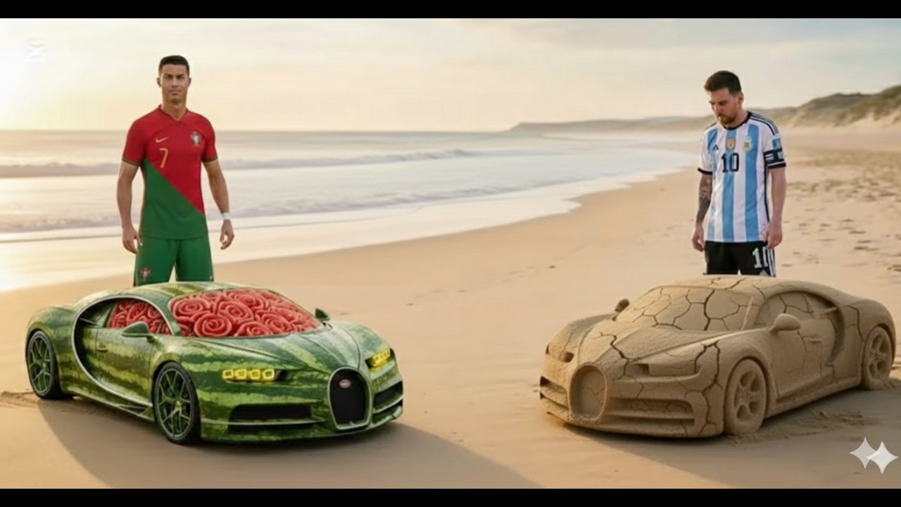 The watermelon Bugatti (Messi vs Ronaldo)