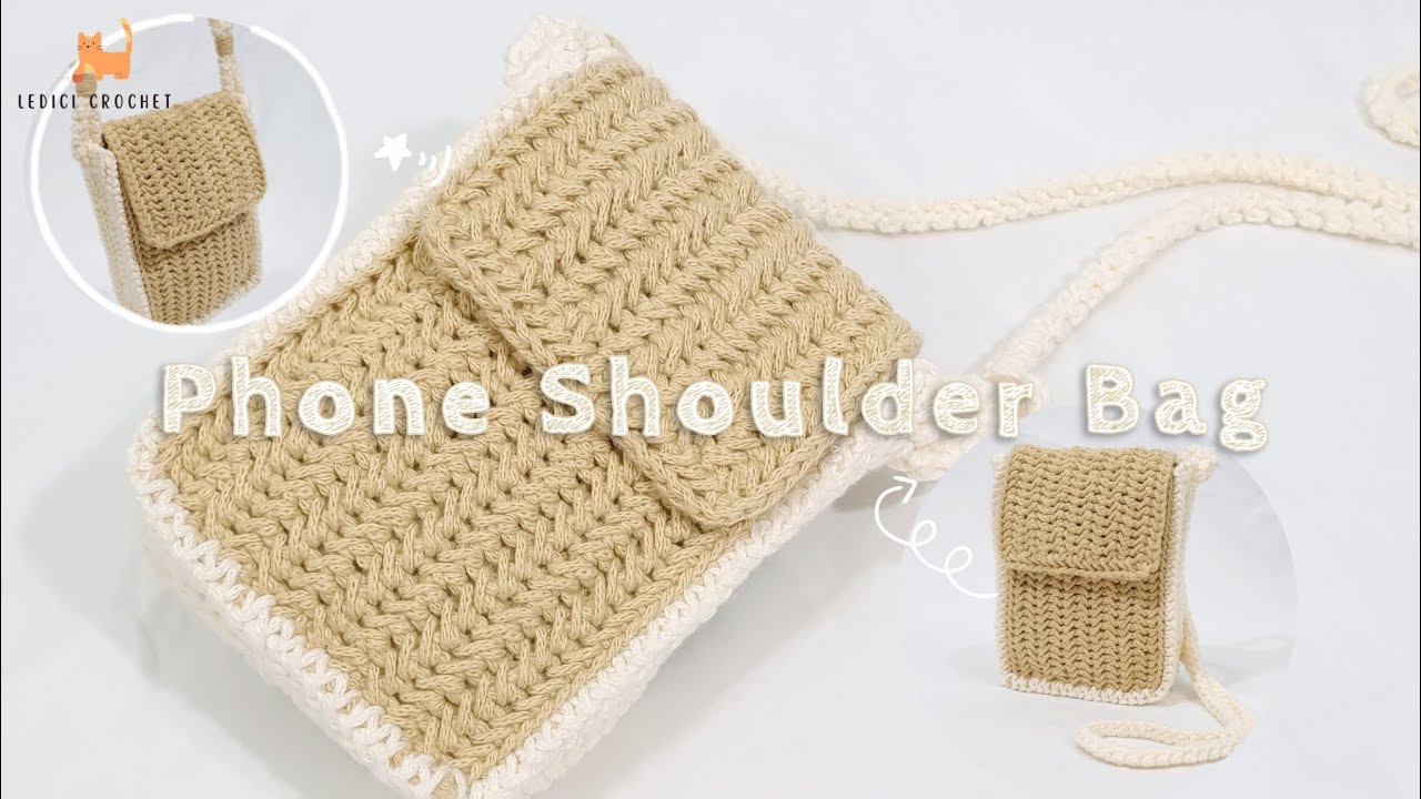 Phone Shoulder Bag | LEDICI CROCHET 🐱 #herringbonestitch