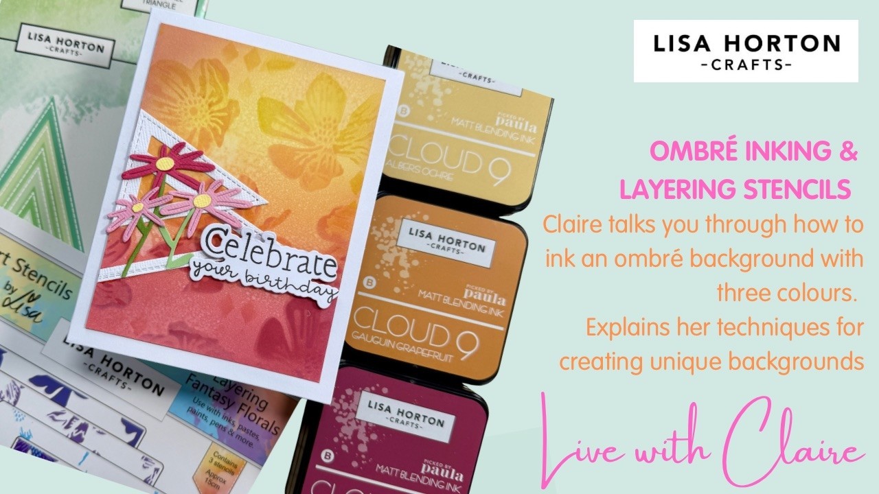 HOW TO INK AN OMBRE SUNSET BACKGROUND, feat LHC LAYERING FANTASY FLORALS TO A TONAL BACKGROUND