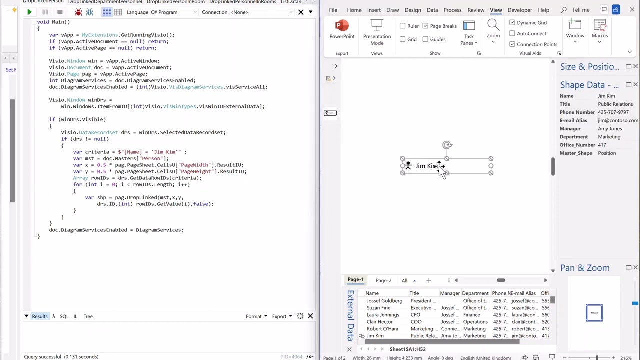 Linking Data to Visio Shapes