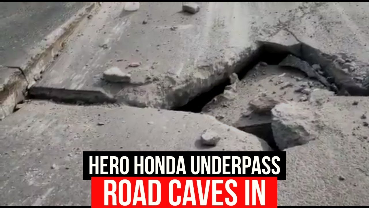 Honda Chowk Underpass Road Caves IN at Hero  Gurgaon | Trouble Continues for Commuters