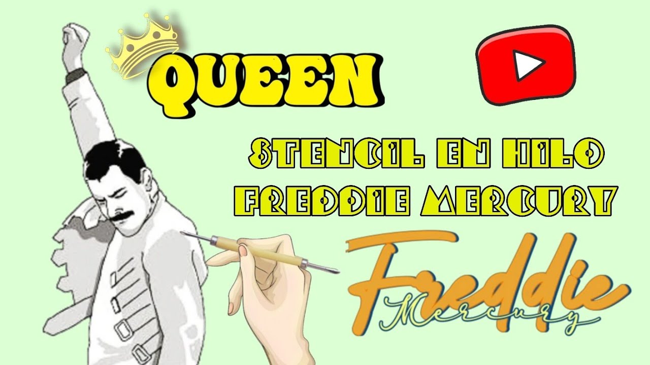 FREDDIE MERCURY STENCIL en HILO 🧶