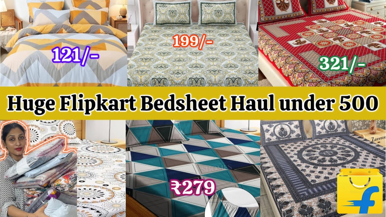 Huge Flipkart home decor & Bedsheet haul🤩|| under ₹500/- #flipkarthaul