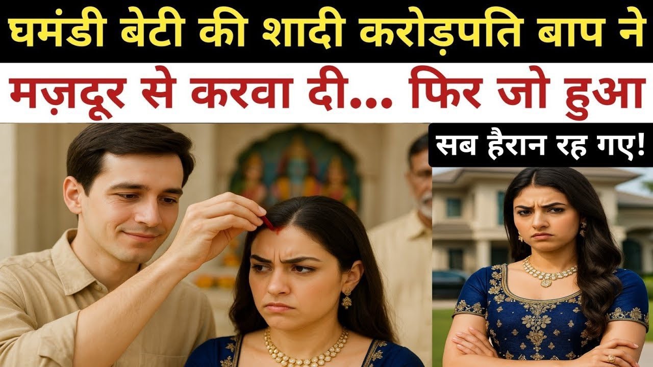 करोड़पति बाप का फैसला! घमंडी बेटी की शादी एक मजदूर से… आगे की कहानी रुला देगी