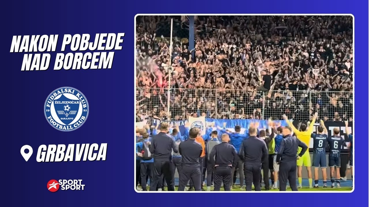 SLAVLJE NAVIJAČA I IGRAČA FK ŽELJEZNIČARA NAKON POBJEDE NAD BORCEM