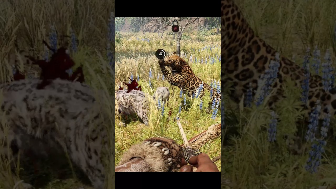 Snow leopard Vs Jaguar in Farcry Primal #youtubeshorts #animals #farcryprimal #pcgames #gaming
