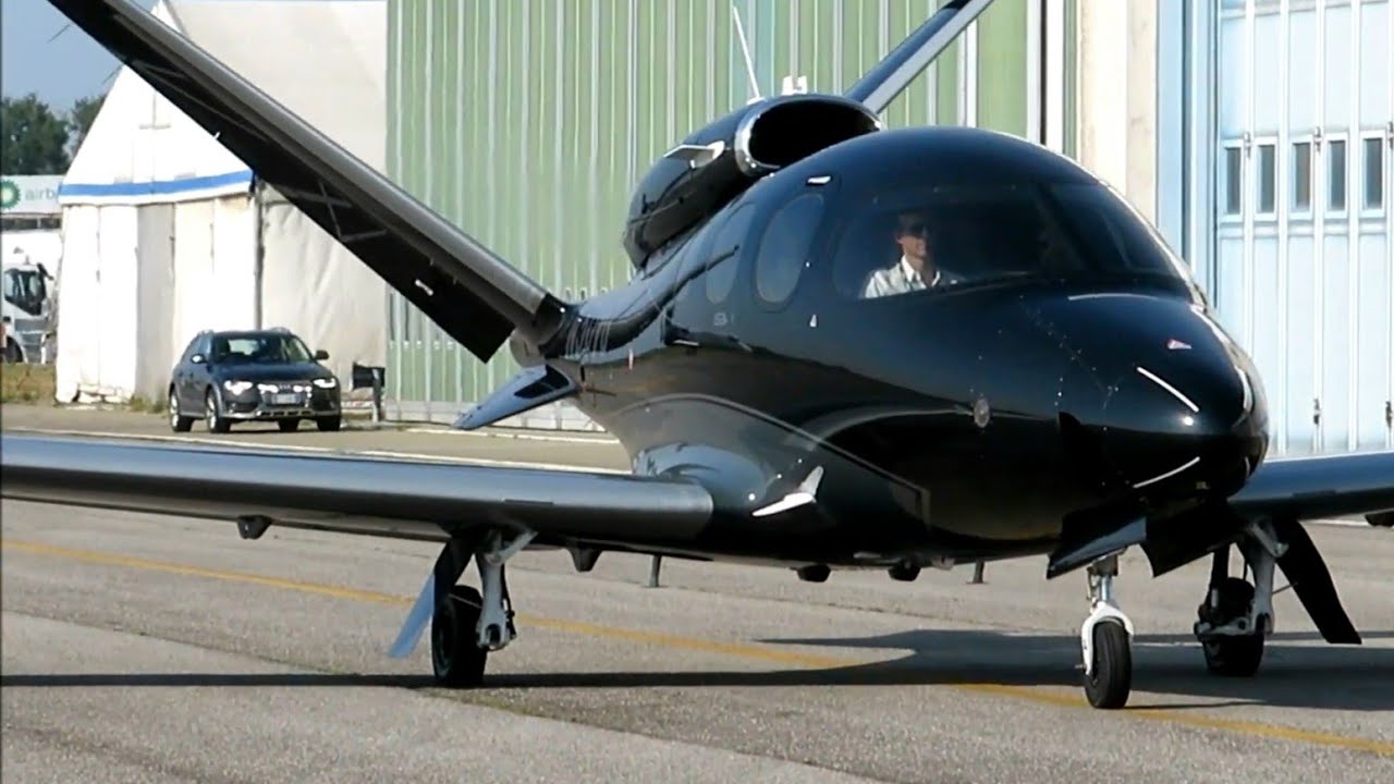 TOTAL BLACK!! Amazing $3.5 Million Cirrus SF50 Vision Jet Taxi and Start Up Engine Sound