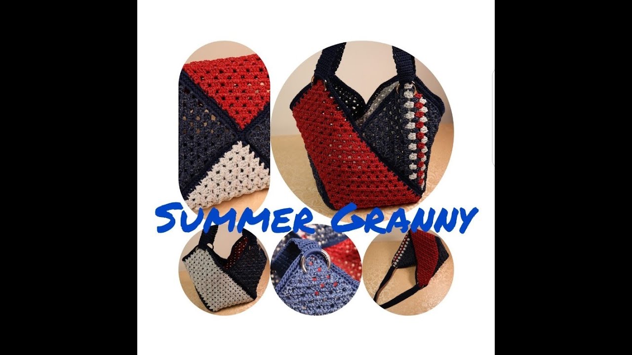 Borsa all'uncinetto Summer Granny punto c2c granny @tania-tutorial#tessiland