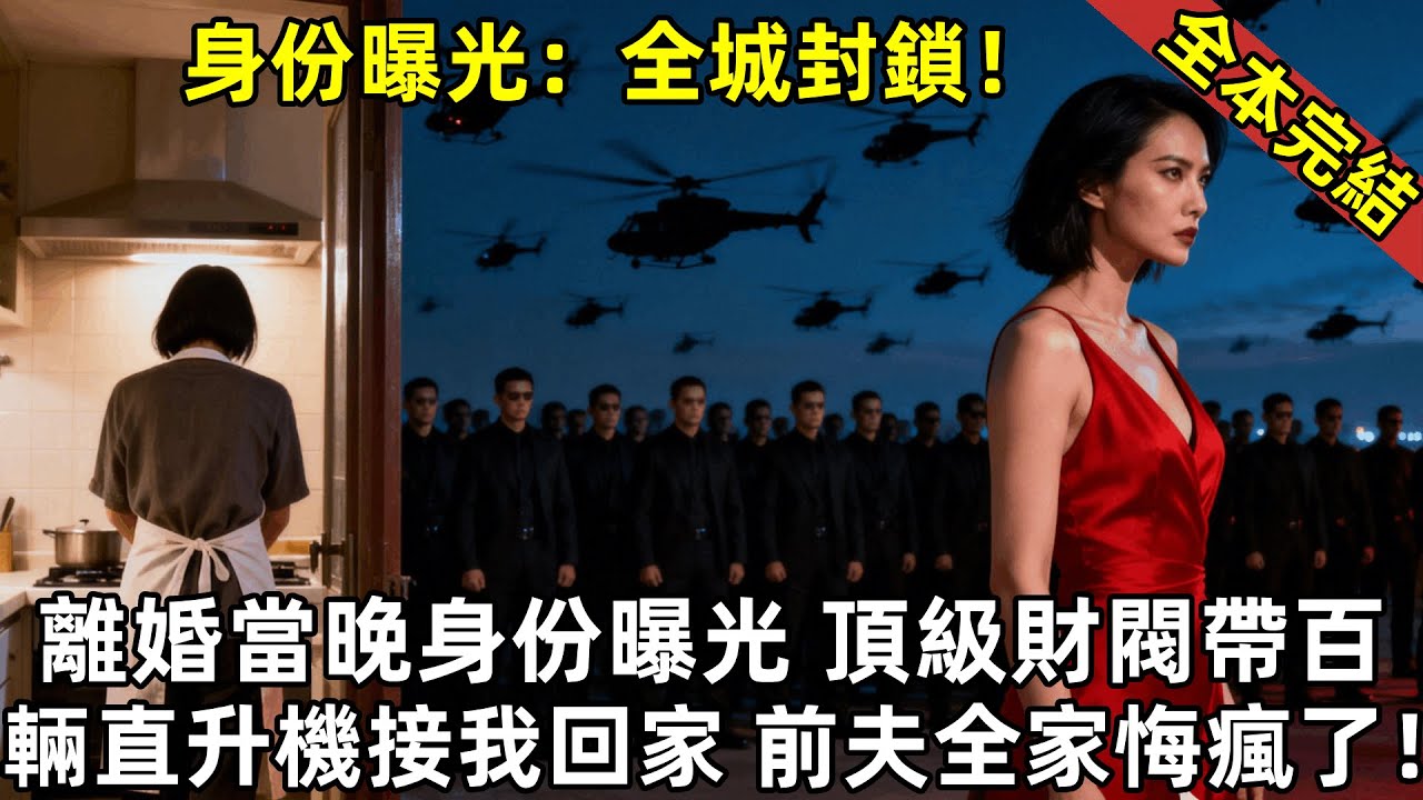 《一口氣聽完：瘋了！離婚當晚身份曝光，頂級財閥帶百輛直升機接我回家，前夫全家悔瘋了！【全本完結】》