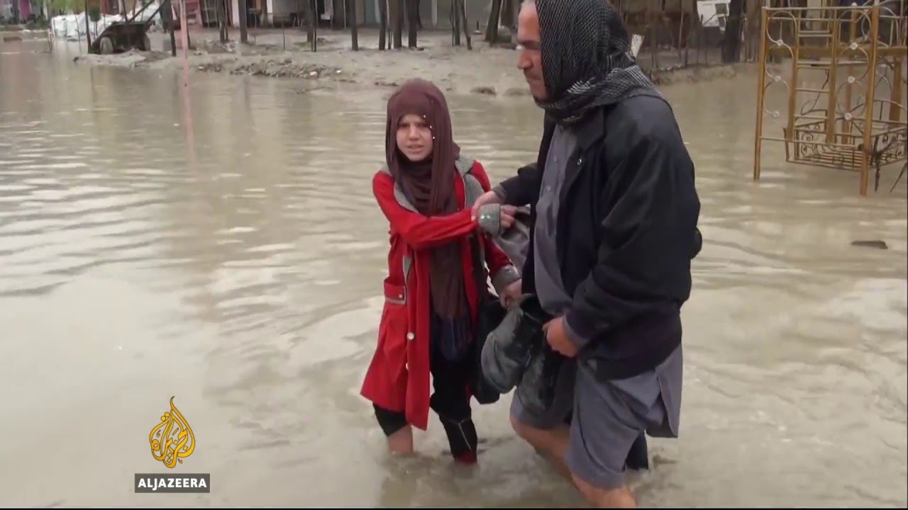 Heavy rain turns the streets of Kabul into rivers