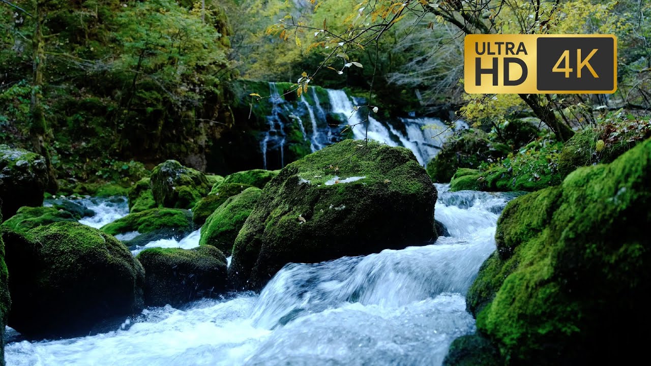 Relaxing Alpine Waterfall in 4K 🌊 Slovenia Waterfall 🌊 Waterfall Sounds 🌊 Nature (10 Hours) 🌊