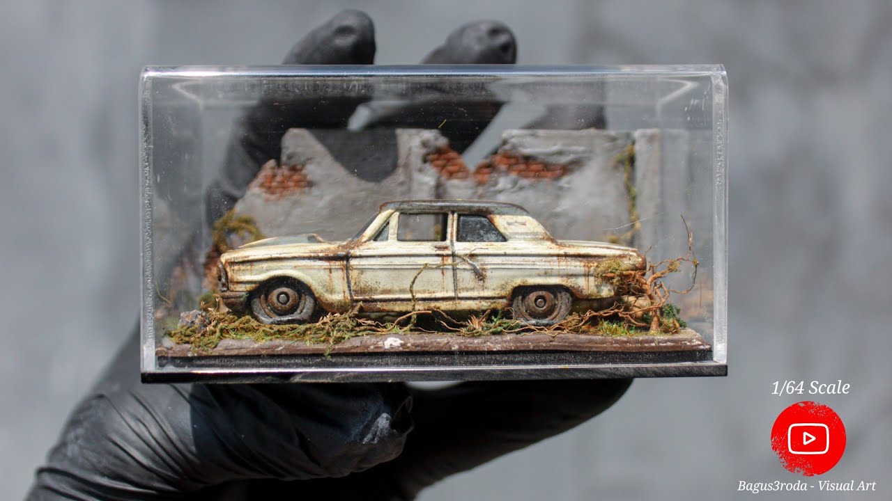 Tutorial Mini Diorama Abandoned Diecast Box Display - 1/64 Scale Realistic