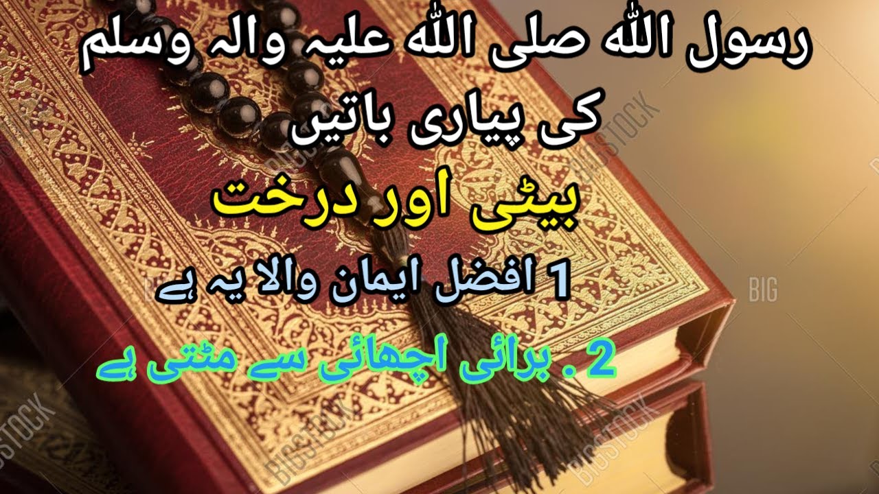 بیٹی اور درخت |افضل ایمان والا یہ ہے | برائی اچھائی سے مٹتی ہے | hadees nabavi