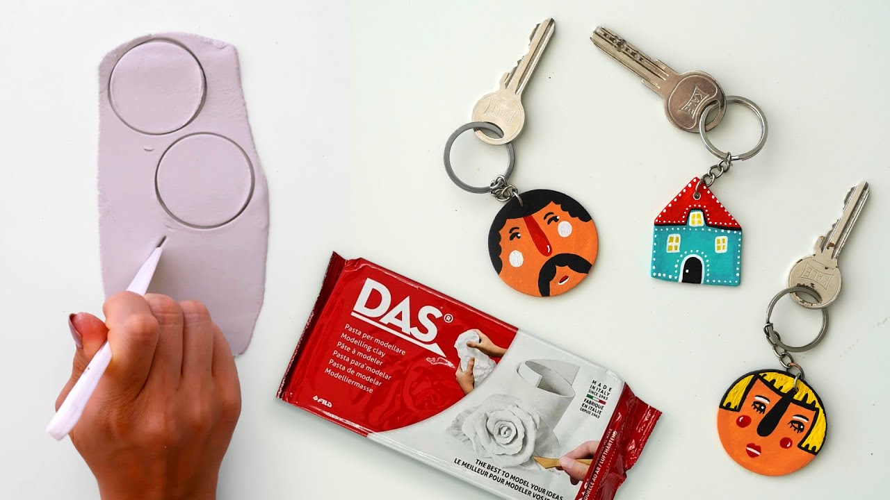 خمیر هوا خشک داس | درست کردن جاسوئیچی با خمیر هوا خشک | Making key chain with air drying clay das