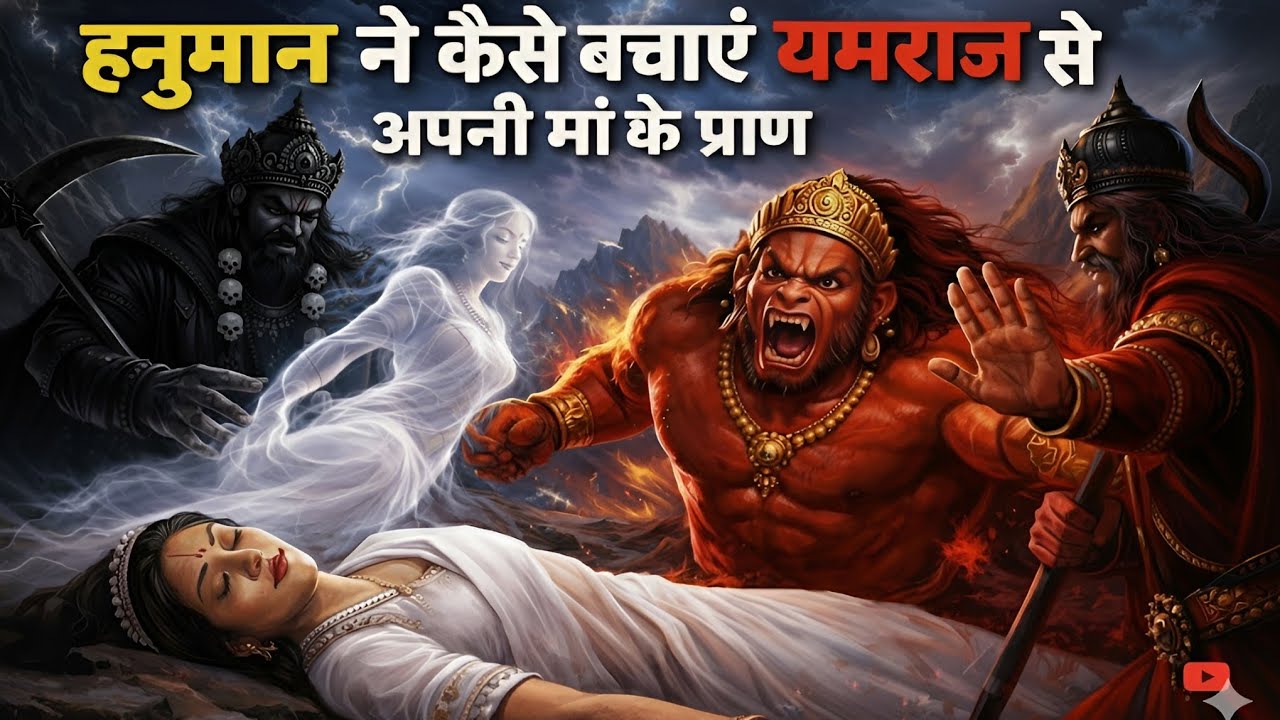 क्या हुआ जब यमराज हनुमान की माता के प्राण लेकर जाने लगे 