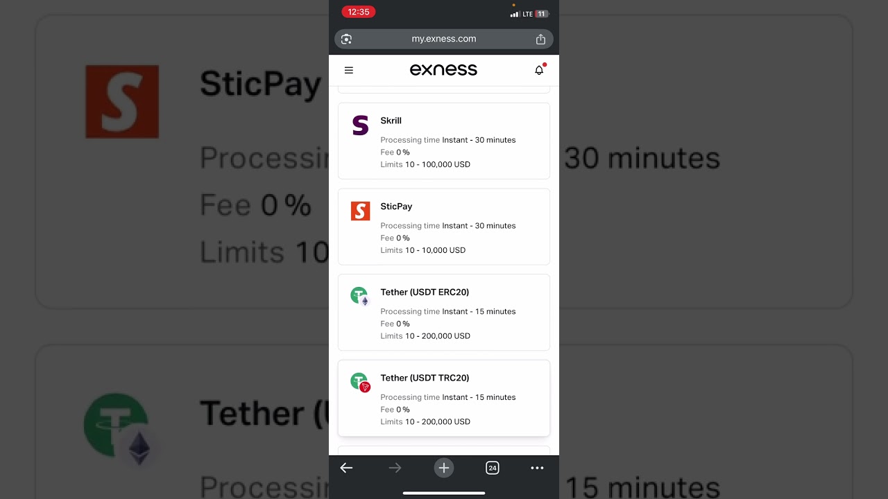 How To Deposit USDT On Exness - Deposit Funds On Exness  #crypto #usdt