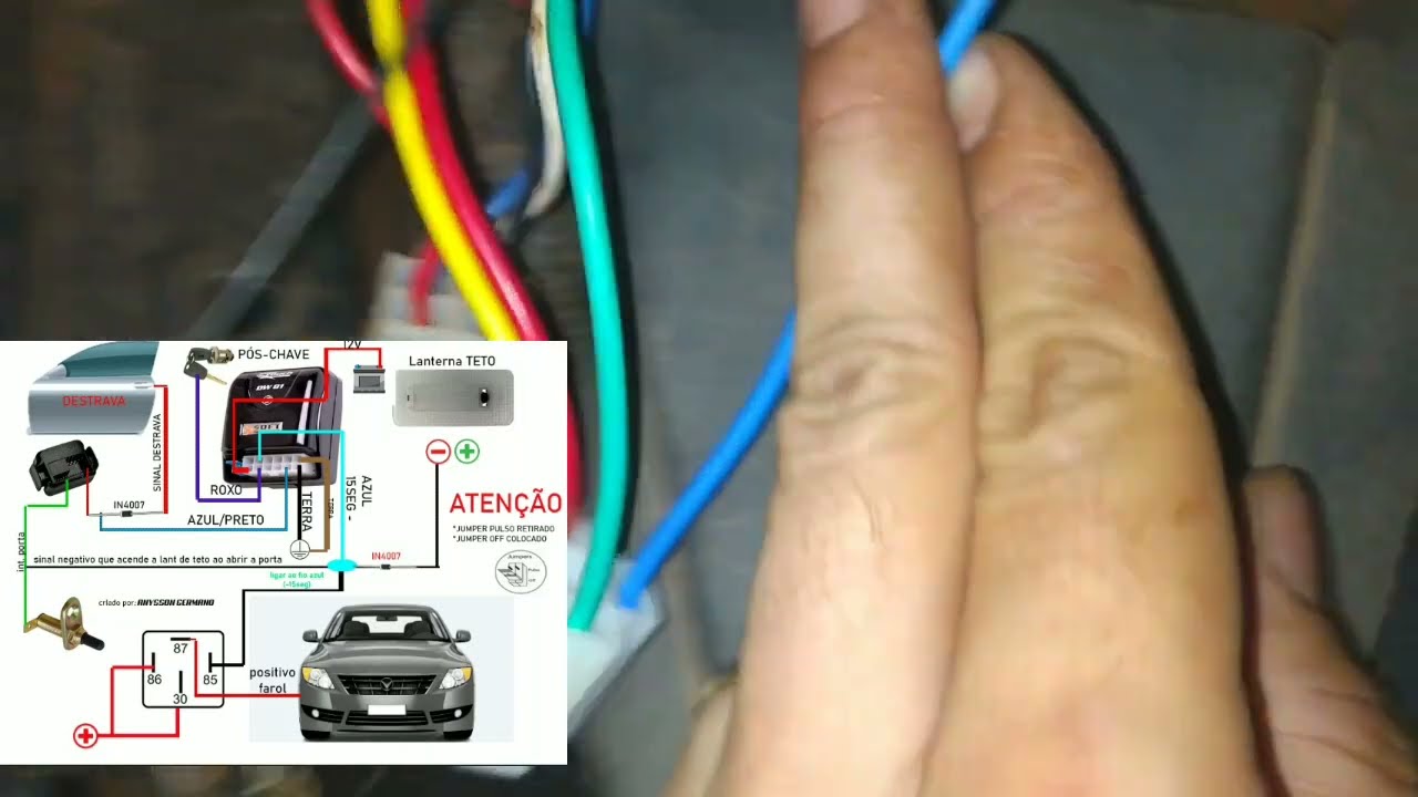 como fazer farol do carro acender ao destravar alarme com módulo dw81