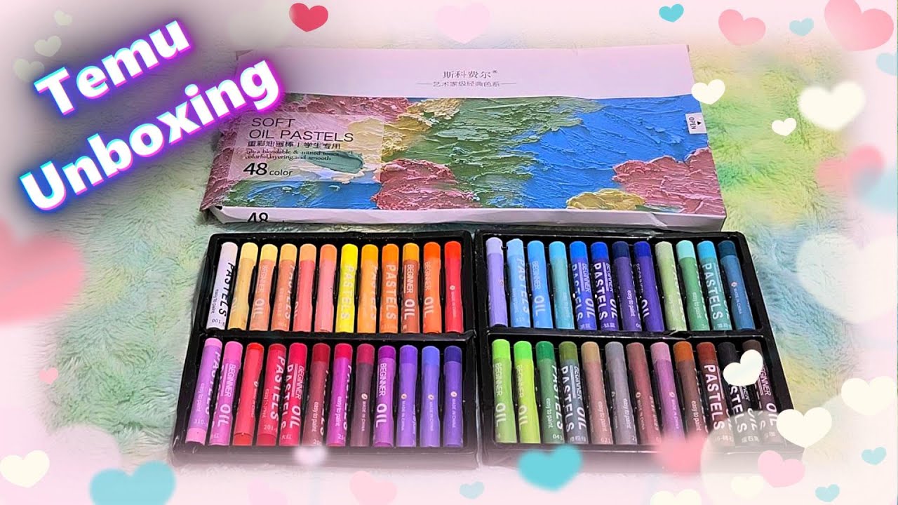 Unboxing Poorly Shipped Squashed Box of Oil Pastels from TEMU: Are they OK?