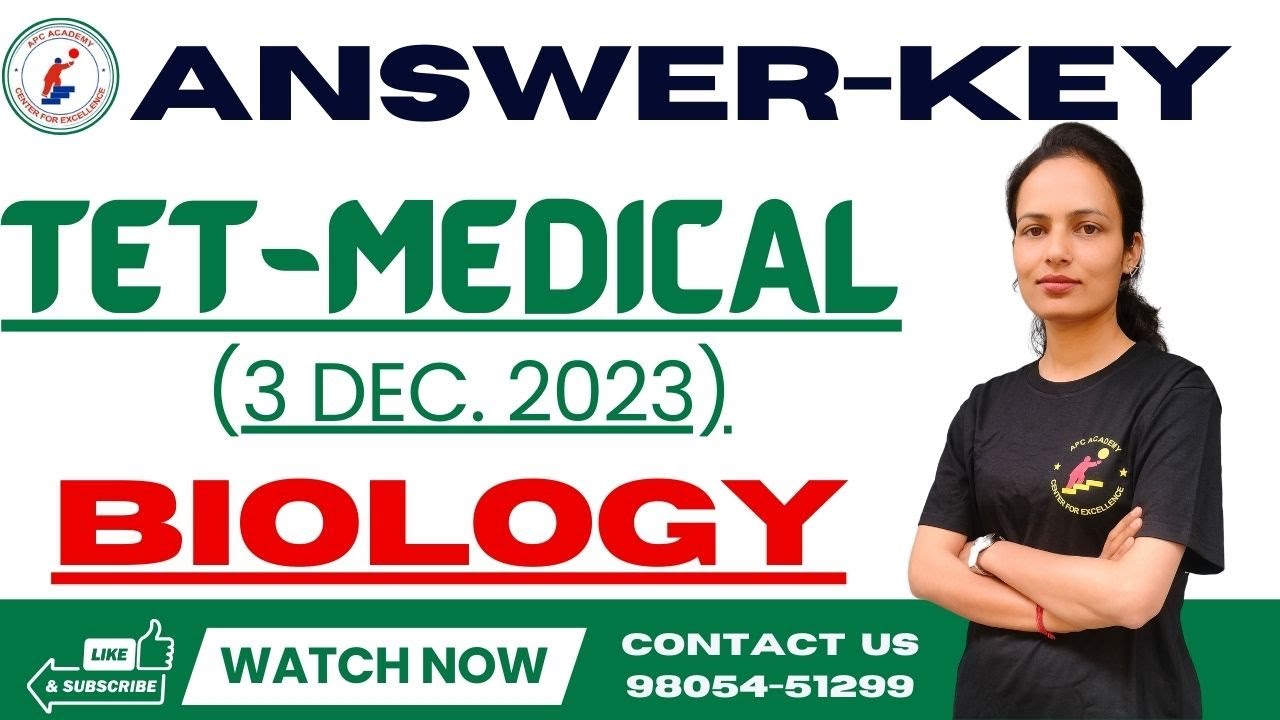 ANSWER-KEY | HP TET- MEDICAL | BIOLOGY || DEC/03 