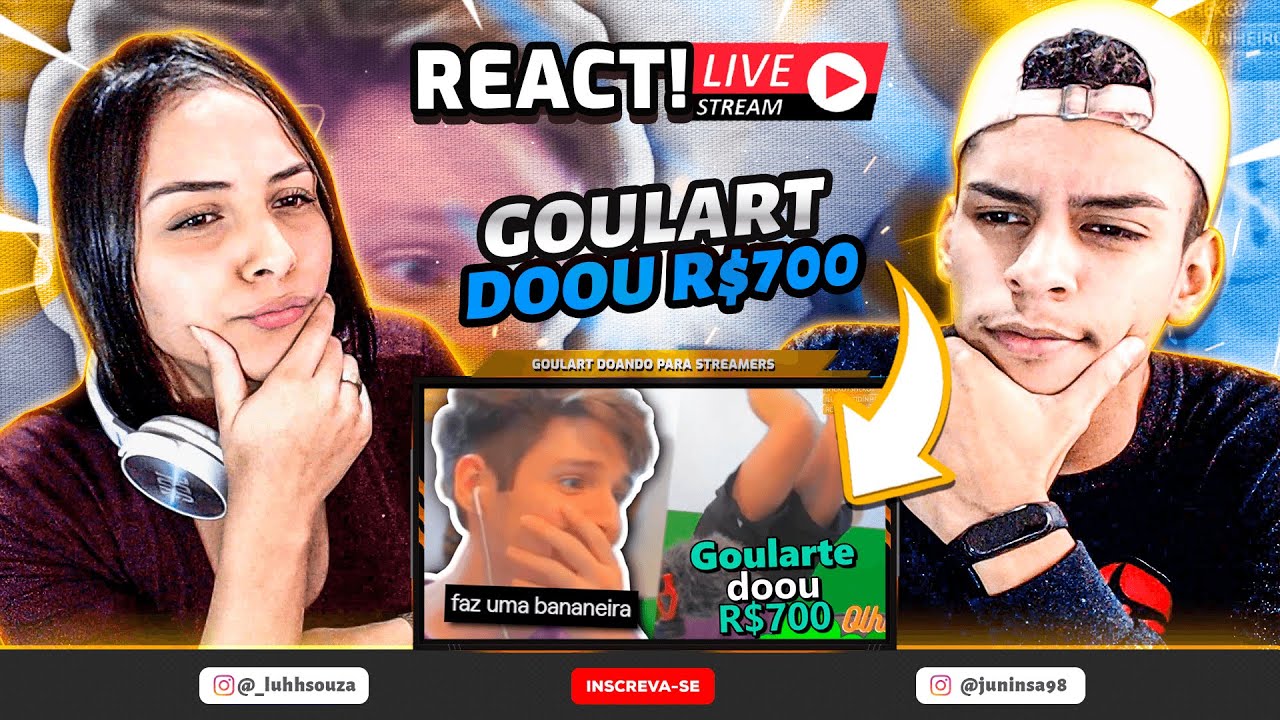 GOULARTE DOANDO PARA STREAMERS QUE FIZEREM EXERCÍCIOS 💵 (React em Live 🔴)